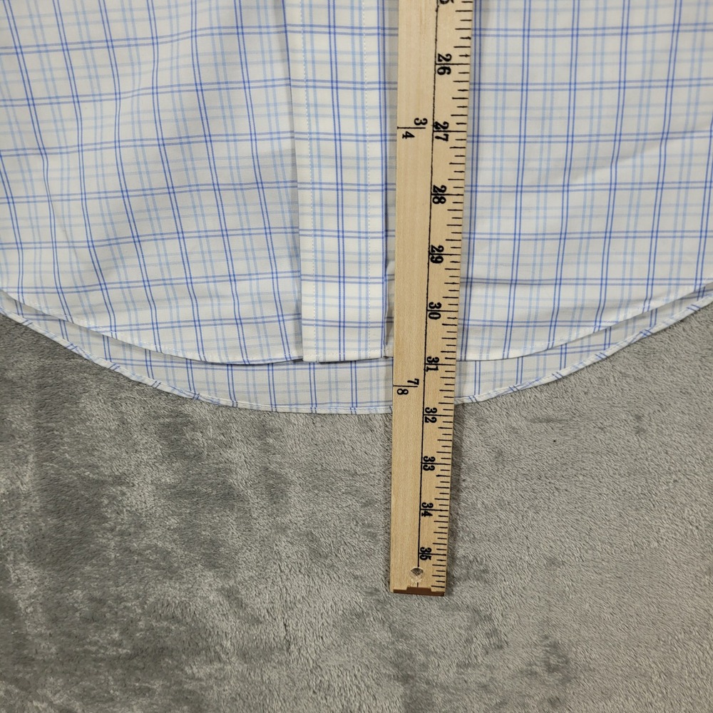 Brooks Brothers Dress Shirt Mens 14.5-33 Blue Madison Plaid Cotton - Picture 10 of 11